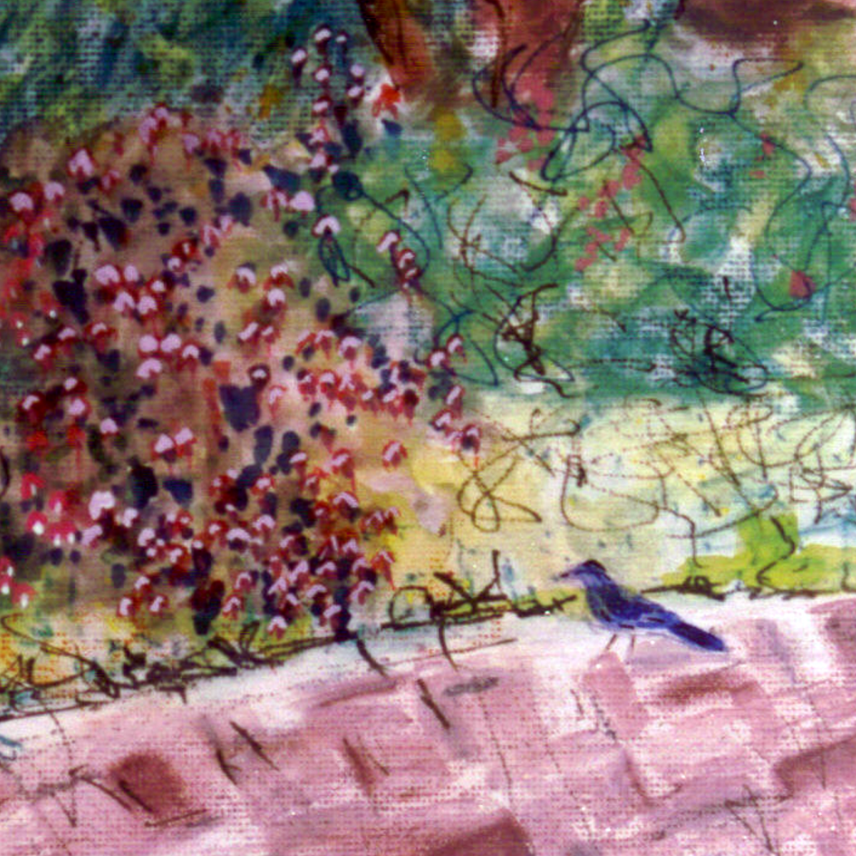 Sunflowers by Susan Collins features fresh cut flowers amongst fruit at a garden party