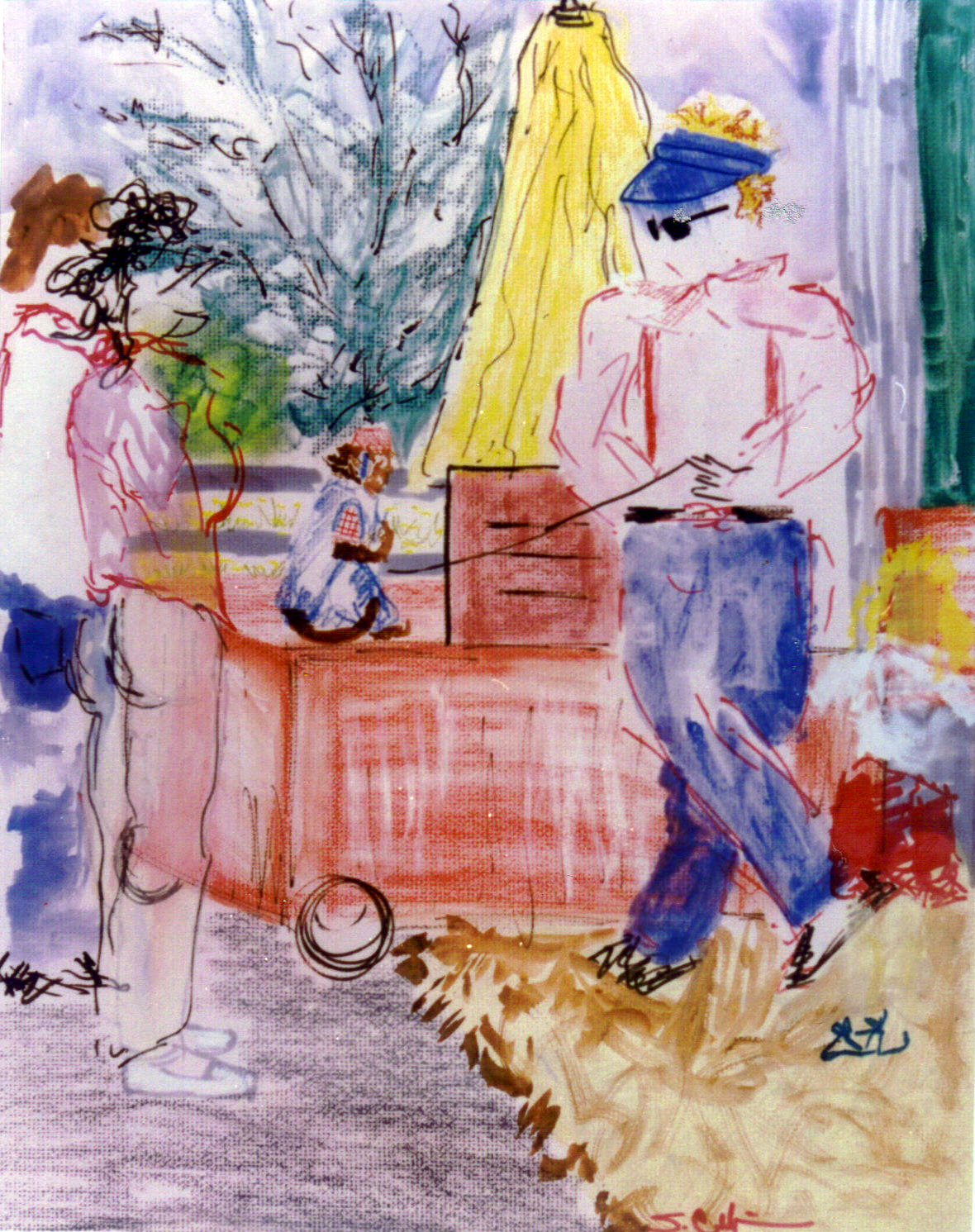 Monkey Grinder Art Print  40x50 cm / 16x20″