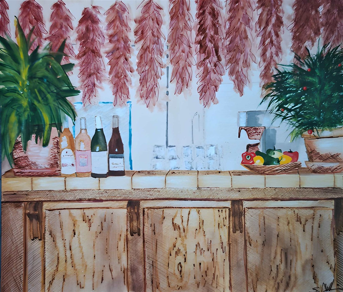 Susan Collins - Peppers Mexicali Cafe Art Print